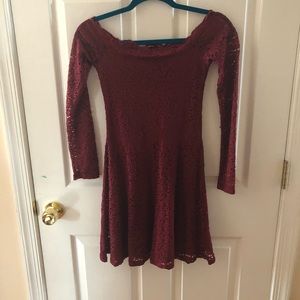 Size XS - NWT - Hollister Burgundy skater dress